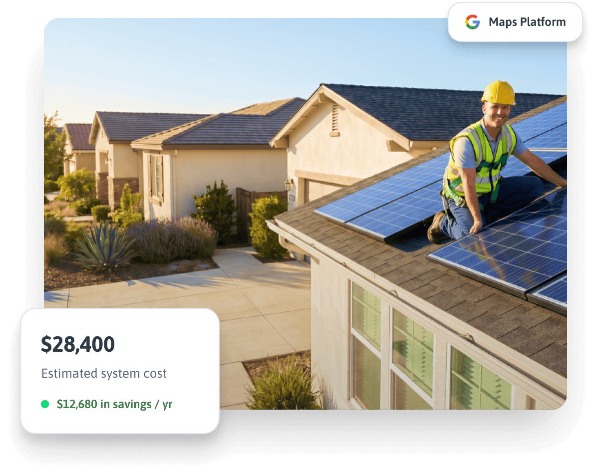solar panels on roof